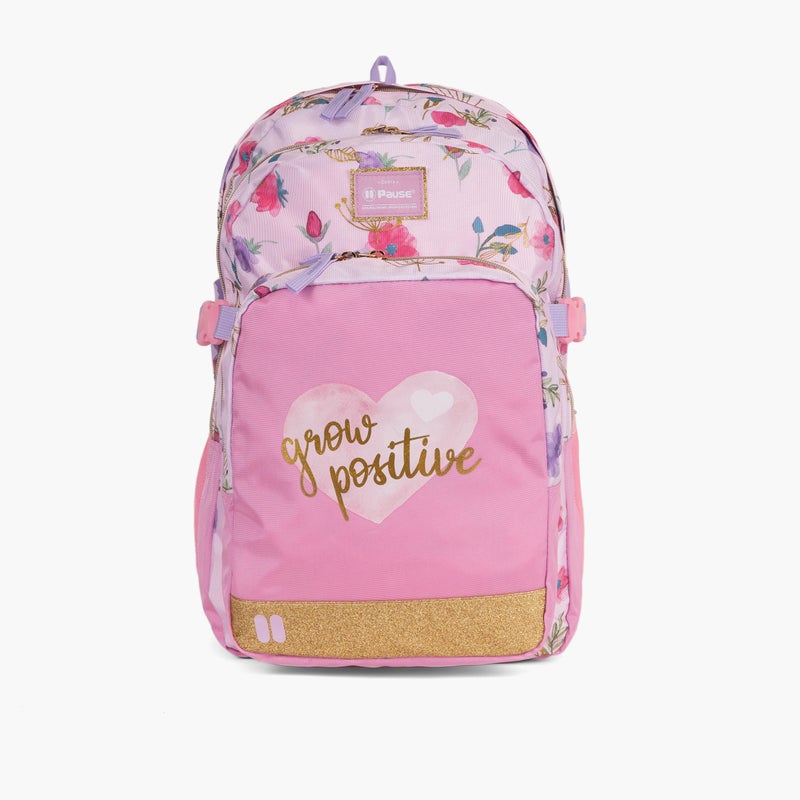 PAUSE Floral Print Backpack for Girls - Image 1